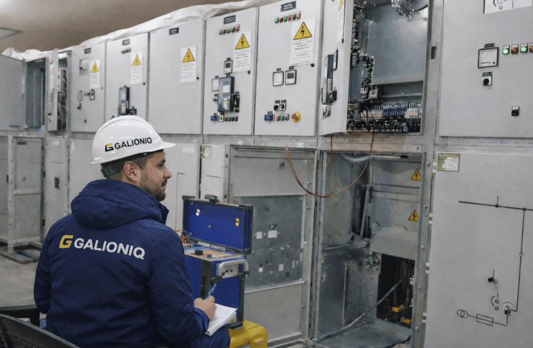 Field engineer working on medium voltage switchgear